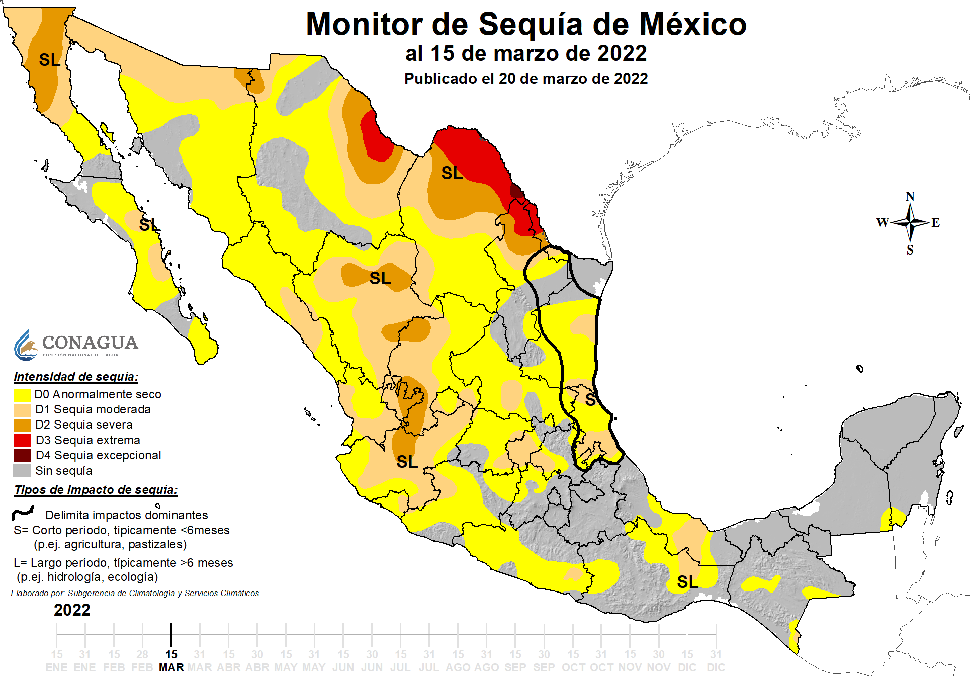 Monitor de Sequía 15/03/2022