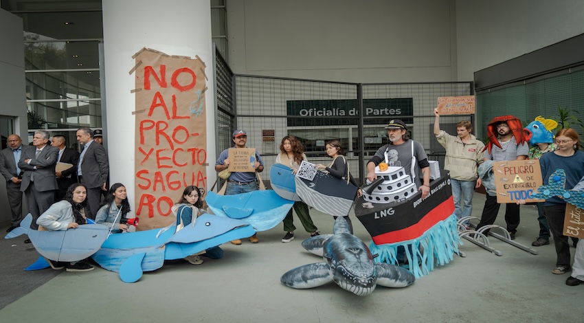 Manifestación frente a Semarnat contra Proyecto Saguaro 