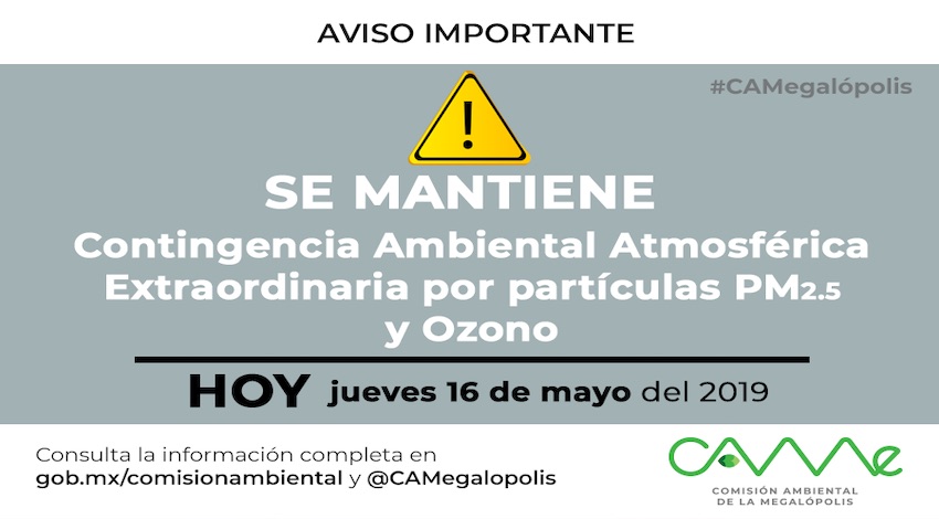 CAMe sigue contingencia ambiental