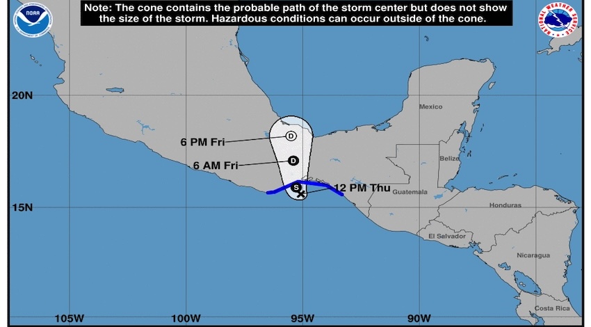 Depresión Tropical Once-E próxima a convertirse en Tormenta Tropical Kristy