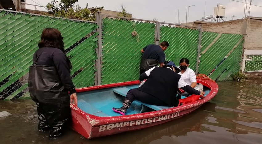 Atención damnificados lluvias Chalco, Edomex 